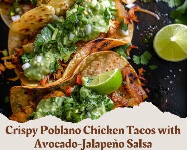 Crispy Poblano Chicken Tacos with Avocado-Jalapeño Salsa