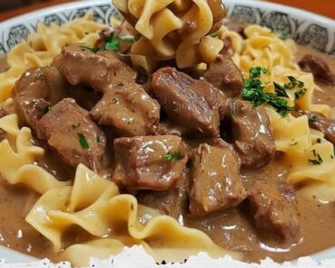 Comforting Crockpot Beef Tips & Noodles