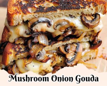 Mushroom Onion Gouda Grilled Cheese sandwiches