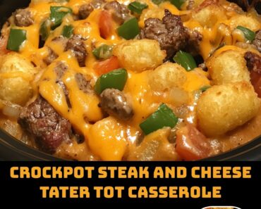 Crockpot Steak and Cheese Tater Tot Casserole