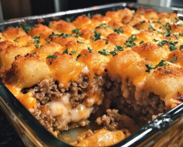 Cheesy Tater Tot Meatloaf Casserole