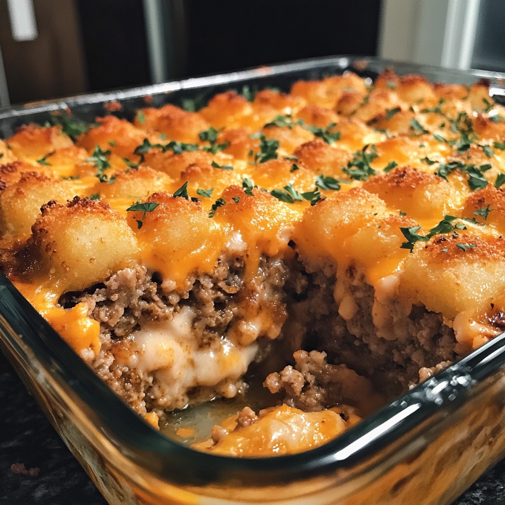 Cheesy Tater Tot Meatloaf Casserole – Cheap Simple Recipes