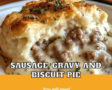 Sausage, Gravy, and Biscuit Pie