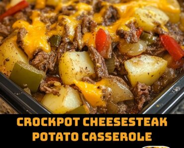 Crockpot Cheesesteak Potato Casserole