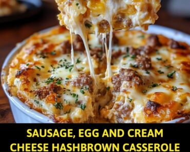 Sausage, Egg and Cream Cheese Hashbrown Casserole