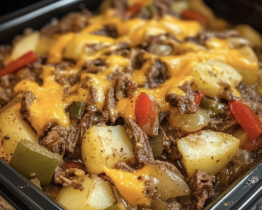 Crockpot Cheesesteak Potato Crockpot Cheesesteak Potato