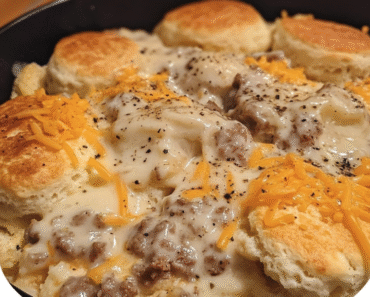 Biscuits Gravy Cheese Bake