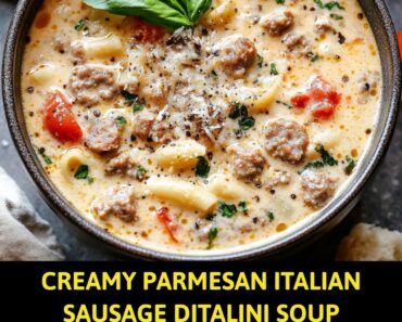 Creamy Parmesan Italian Sausage Ditalini Soup
