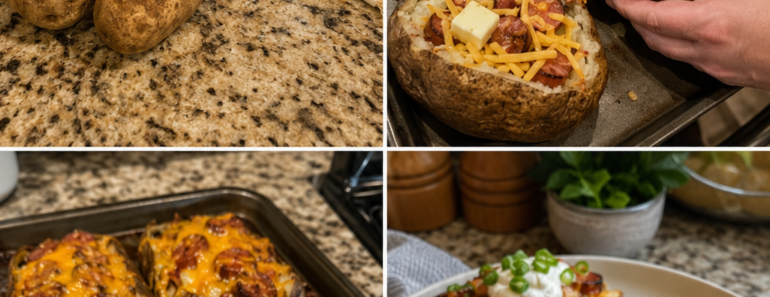 Sausage Cheese Baked Potatoes