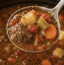 Slow Cooker Vegetable Beef Soup