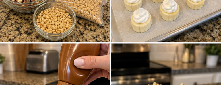 Caramel Snickers Banana Bites