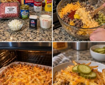 Loaded Cheeseburger Fry Casserole