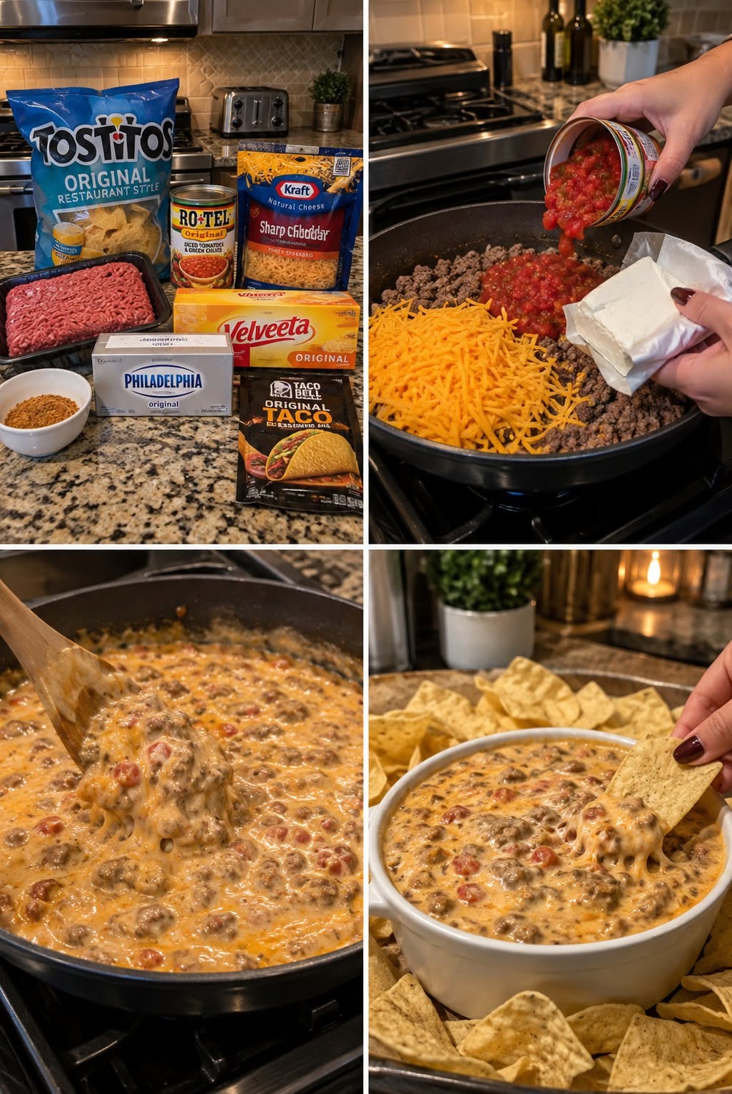 Cheesy Rotel Beef Dip.26